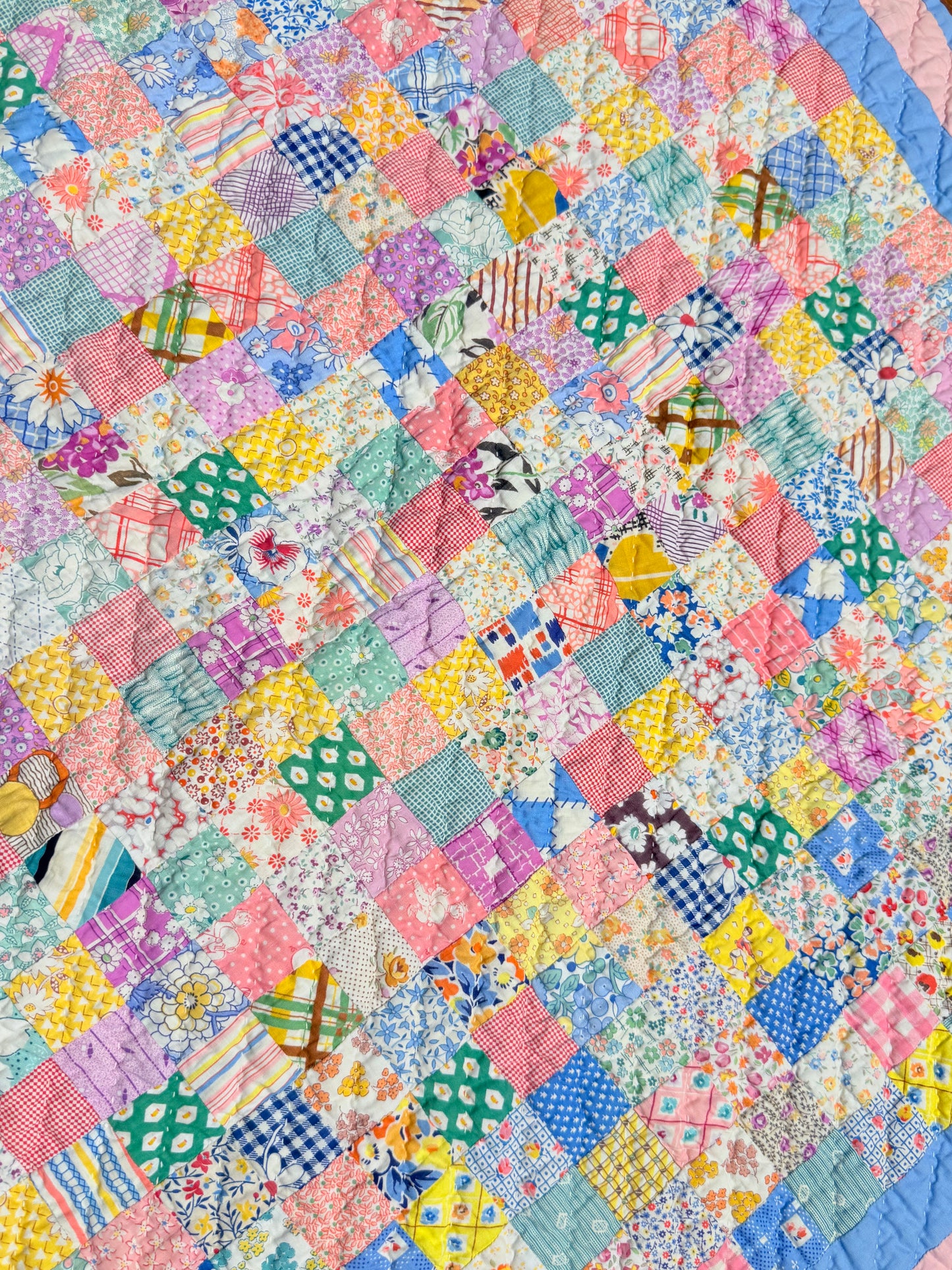 Charming Scrappy One Patch Crib/Wall Quilt