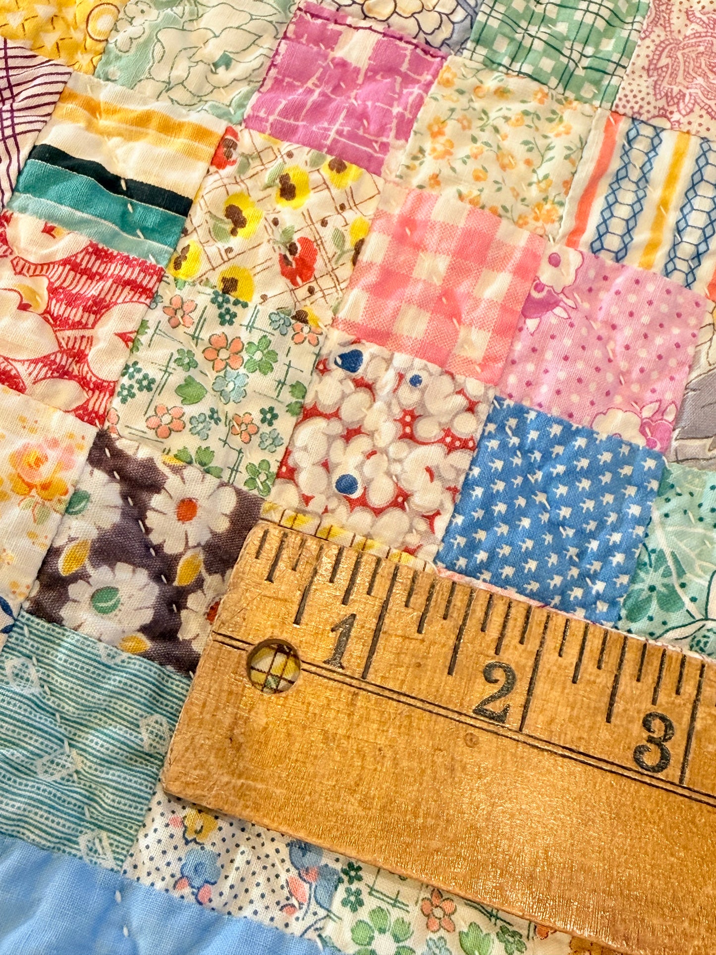 Charming Scrappy One Patch Crib/Wall Quilt