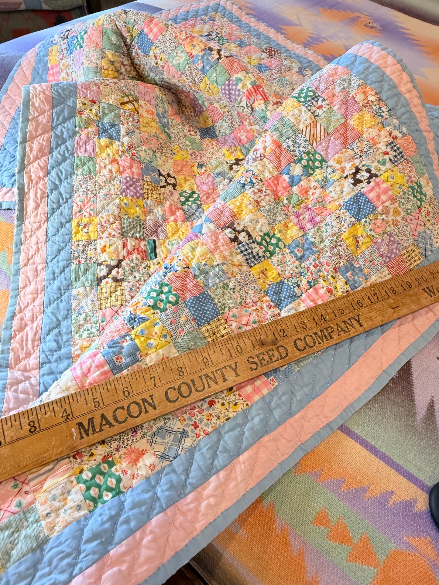 Charming Scrappy One Patch Crib/Wall Quilt