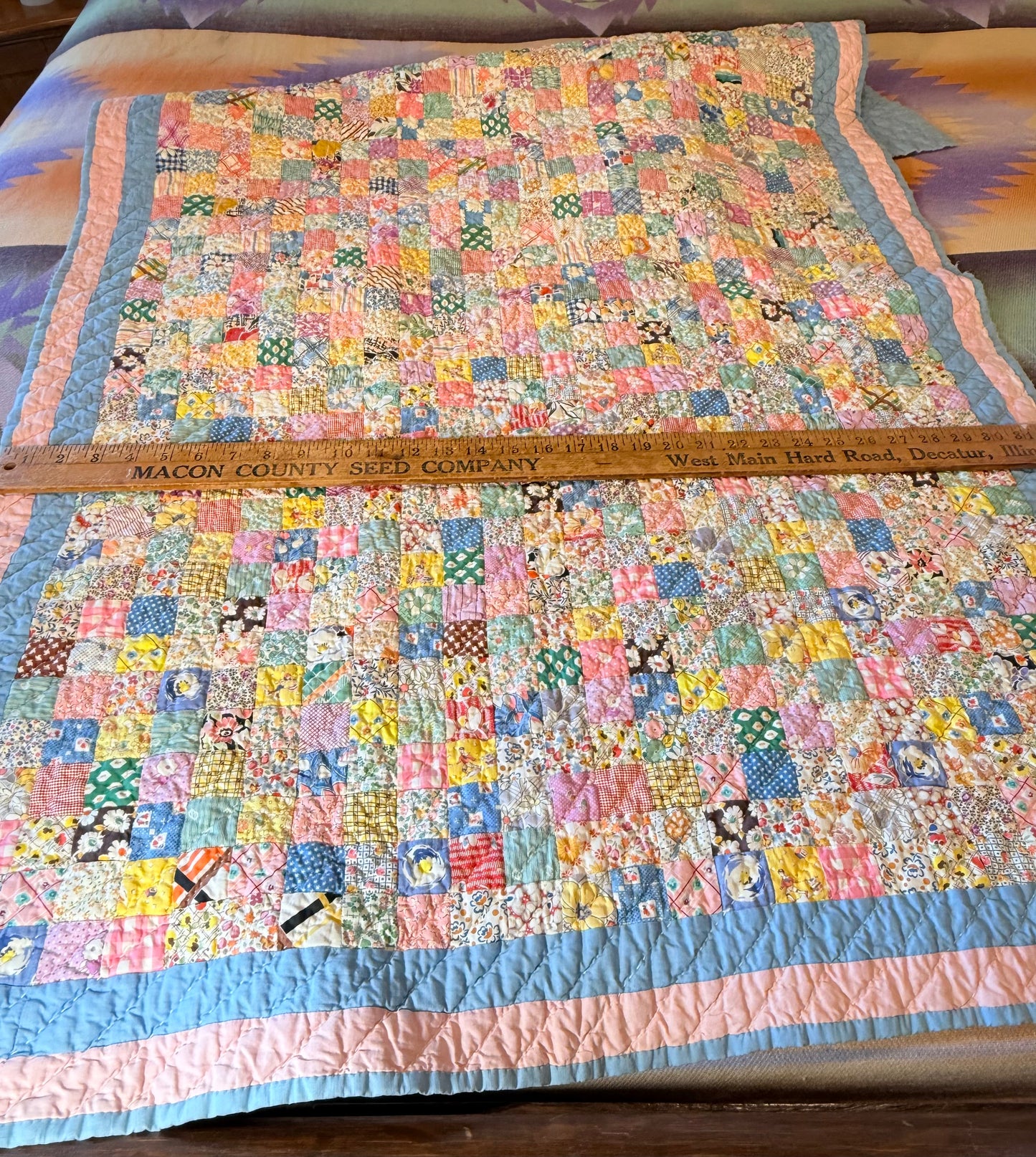Charming Scrappy One Patch Crib/Wall Quilt