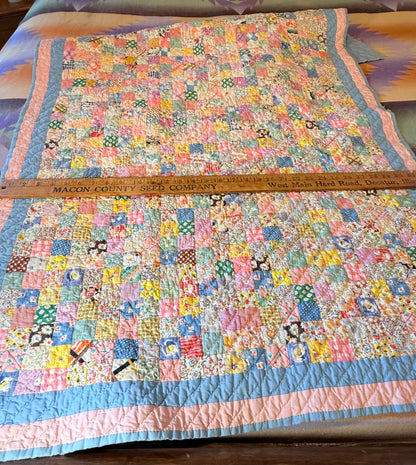 Charming Scrappy One Patch Crib/Wall Quilt
