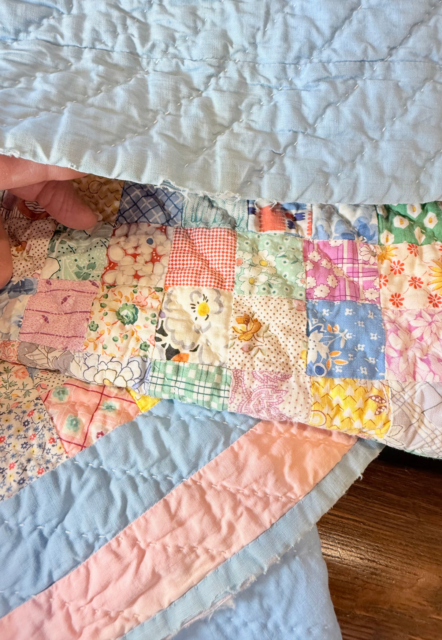 Charming Scrappy One Patch Crib/Wall Quilt