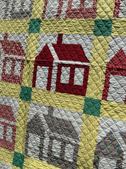 Outstanding 1950’s Schoolhouse Quilt