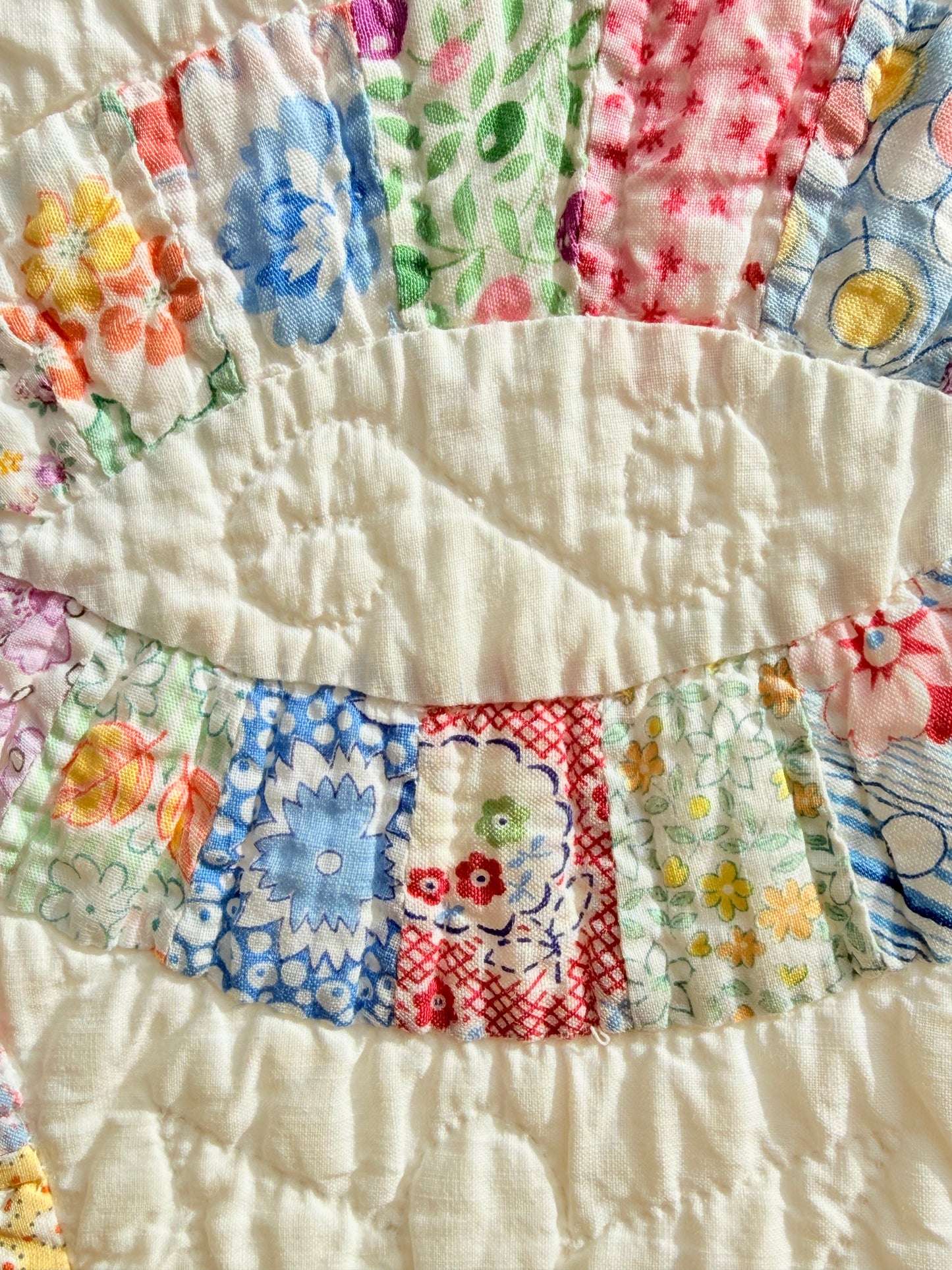 Smaller Scale Double Wedding Ring Quilt- Dated / Initials