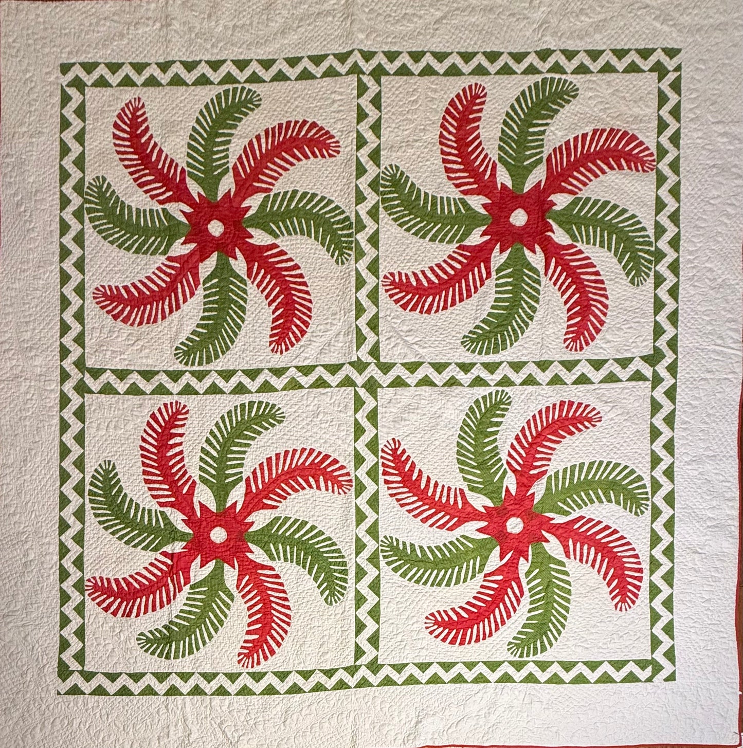 Outstanding Princess Feather Quilt With Border