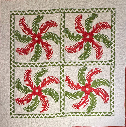 Outstanding Princess Feather Quilt With Border