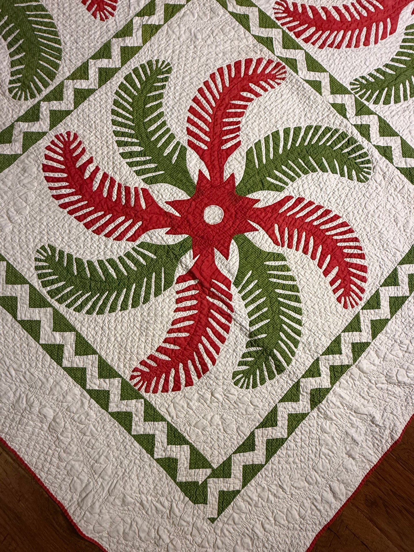 Outstanding Princess Feather Quilt With Border