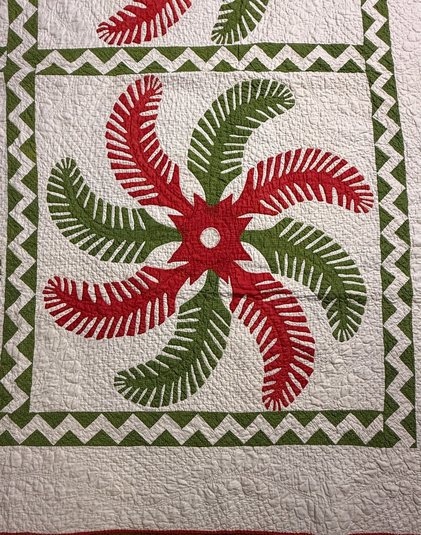 Outstanding Princess Feather Quilt With Border