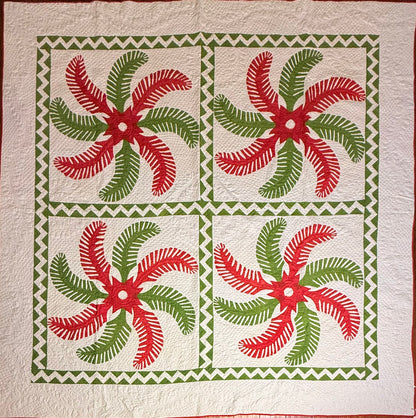 Outstanding Princess Feather Quilt With Border