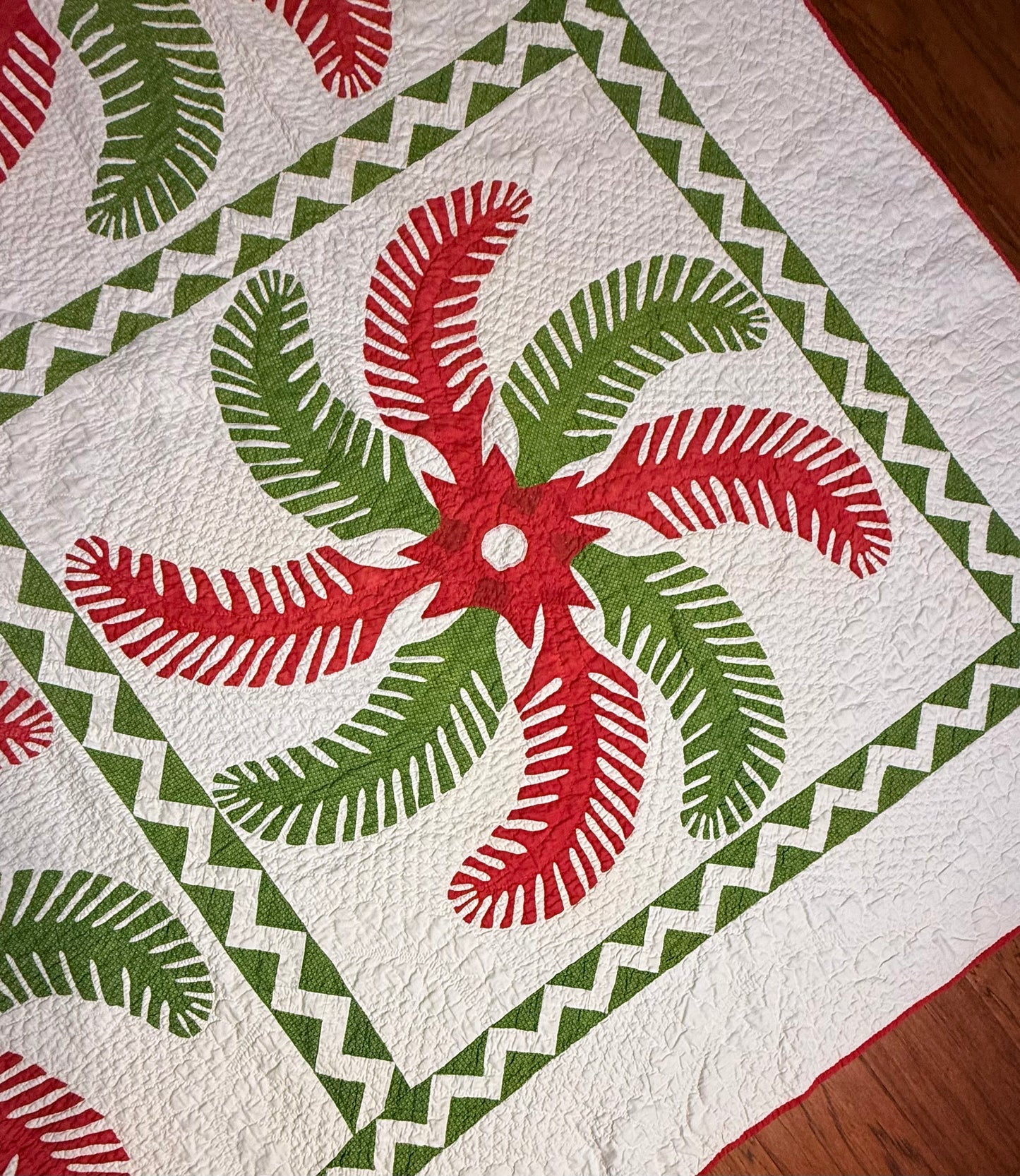 Outstanding Princess Feather Quilt With Border