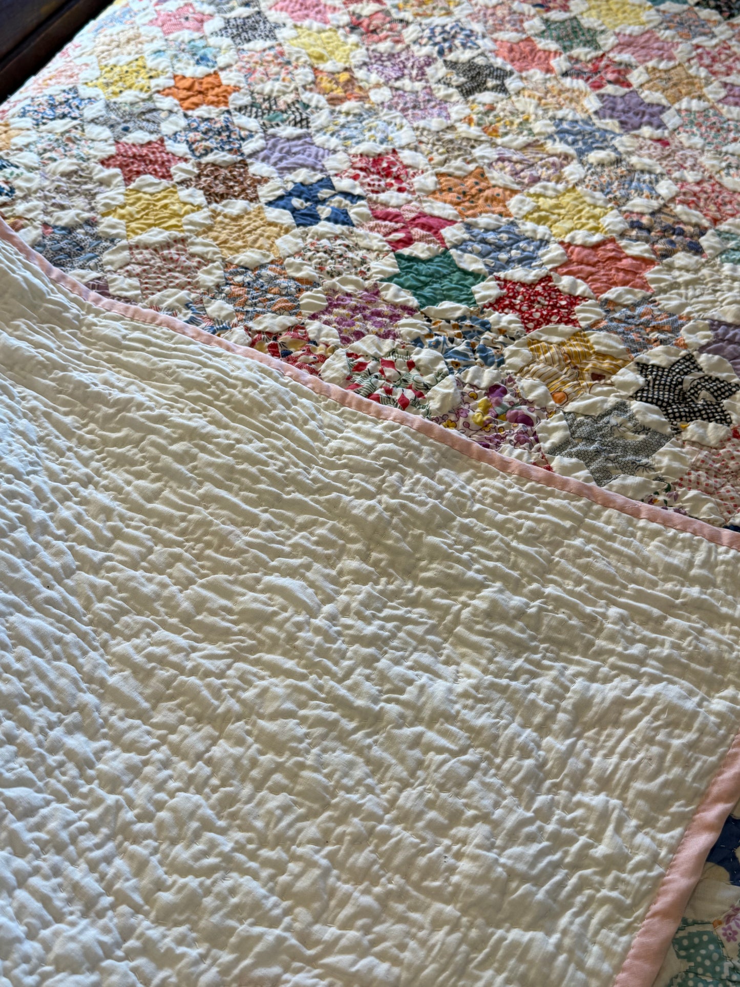 Outstanding Miniature 6 Point Connecting Stars Quilt