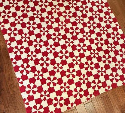 Red and White Hearts and Gizzards Quilt