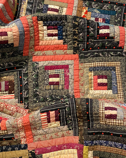 Log Cabin -  Straight Furrows Quilt