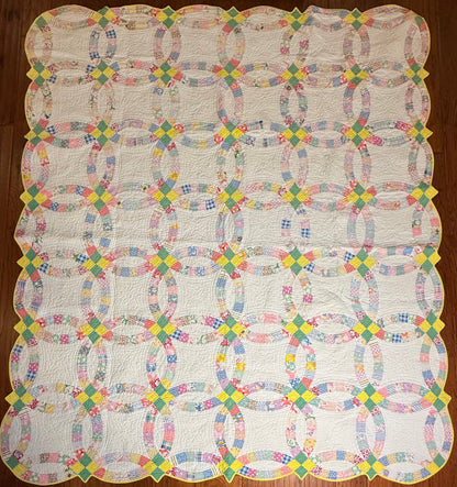 Classic Double Wedding Ring Patchwork Quilt