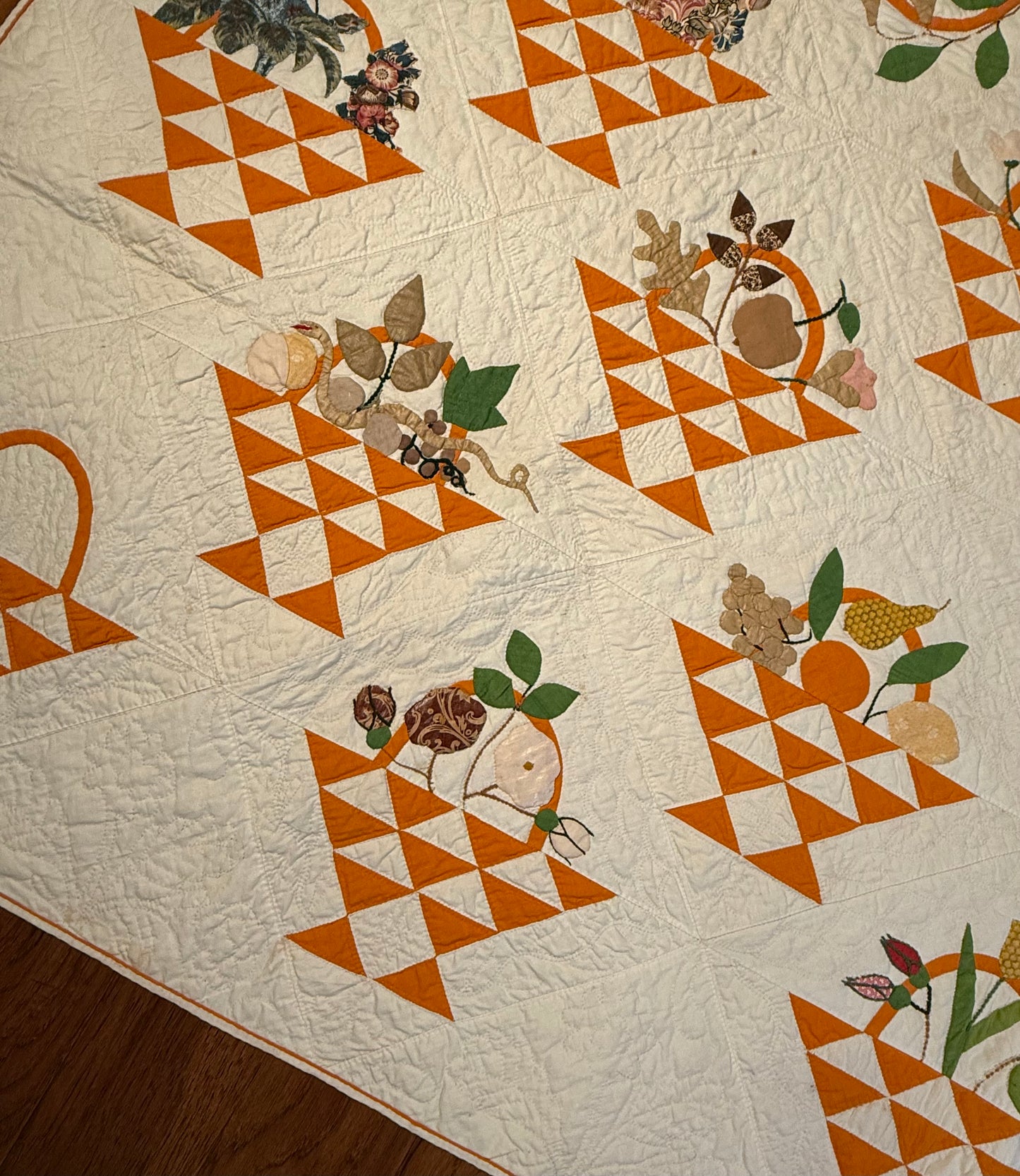 Early Basket of Chintz Flowers Quilt
