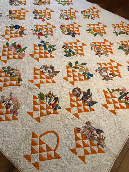 Early Basket of Chintz Flowers Quilt