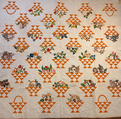 Early Basket of Chintz Flowers Quilt