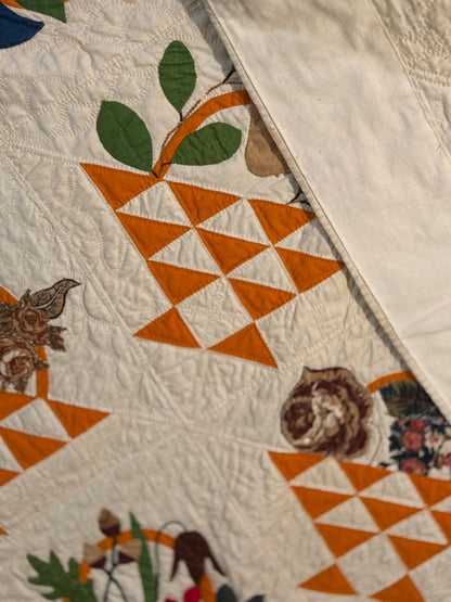 Early Basket of Chintz Flowers Quilt