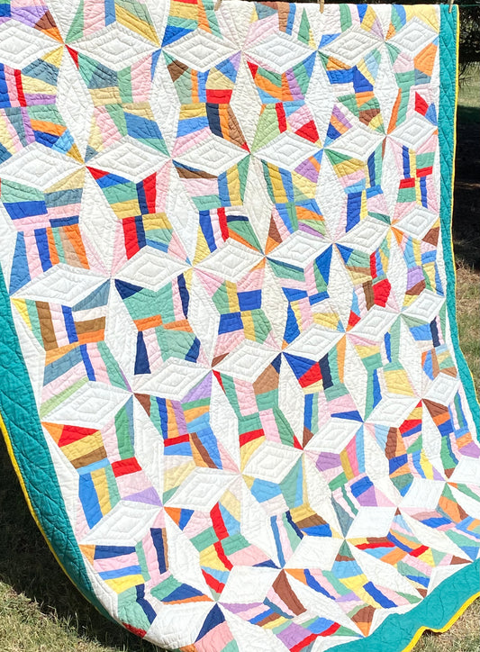 Abstract 4 Point String Stars Quilt
