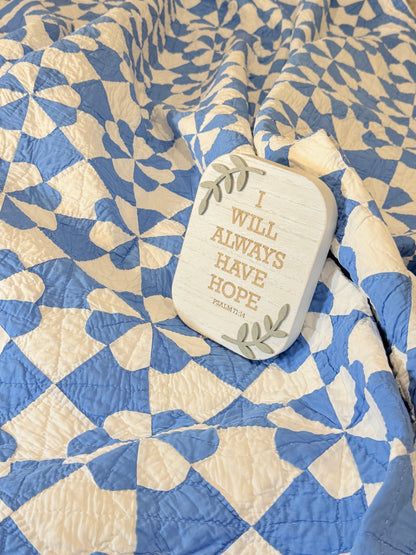 Americana Blue and White Hearts and Gizzards Quilt