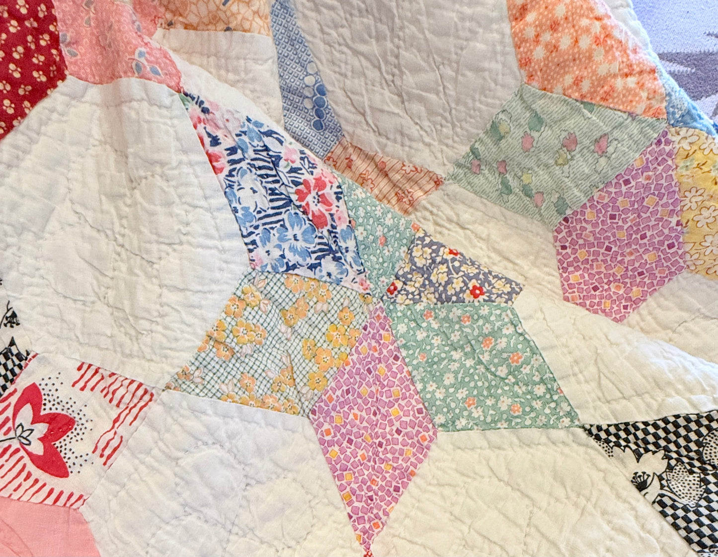 Six Point Touching Stars Quilt