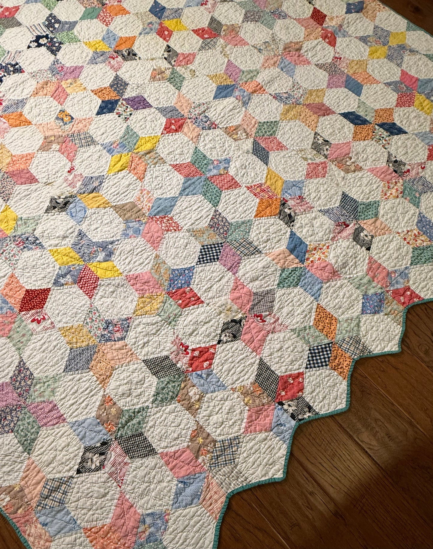 Six Point Touching Stars Quilt