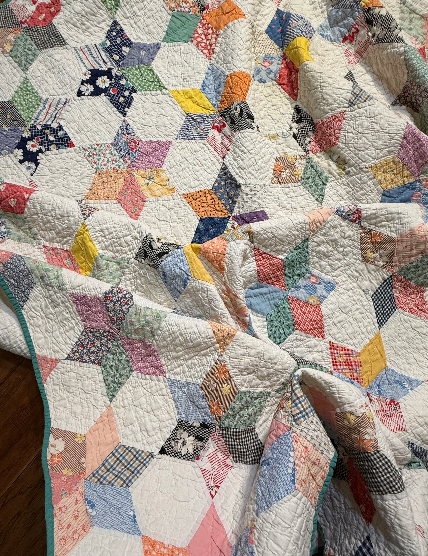 Six Point Touching Stars Quilt