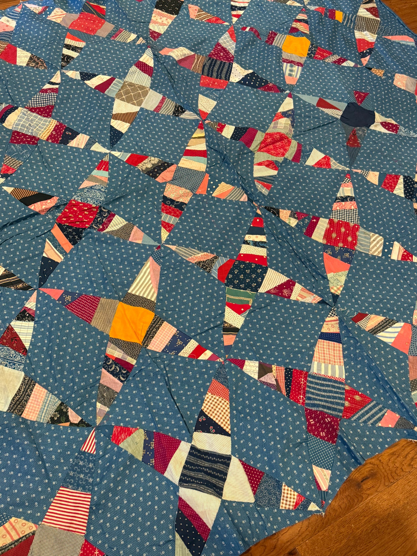Scrappy Rocky Road to Kansas Quilt Top
