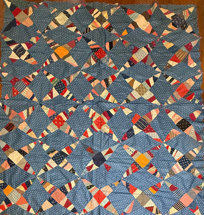Scrappy Rocky Road to Kansas Quilt Top