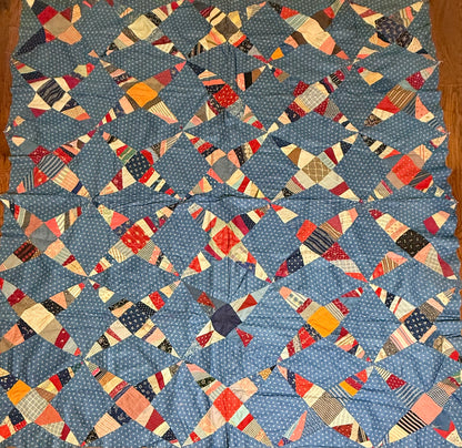 Scrappy Rocky Road to Kansas Quilt Top