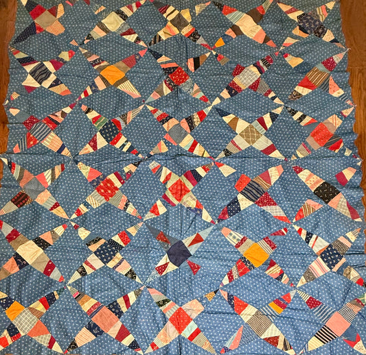 Scrappy Rocky Road to Kansas Quilt Top