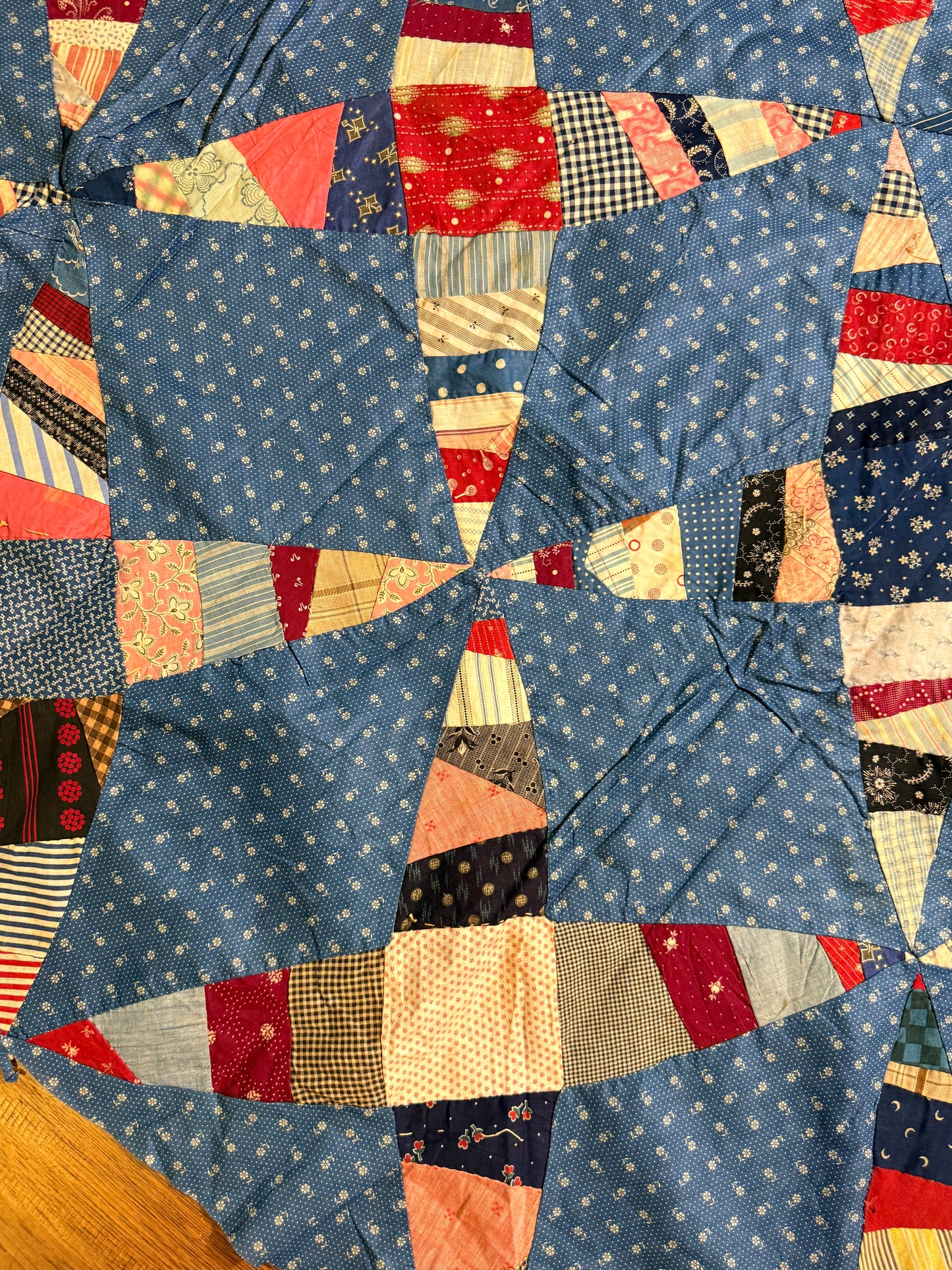 Scrappy Rocky Road to Kansas Quilt Top