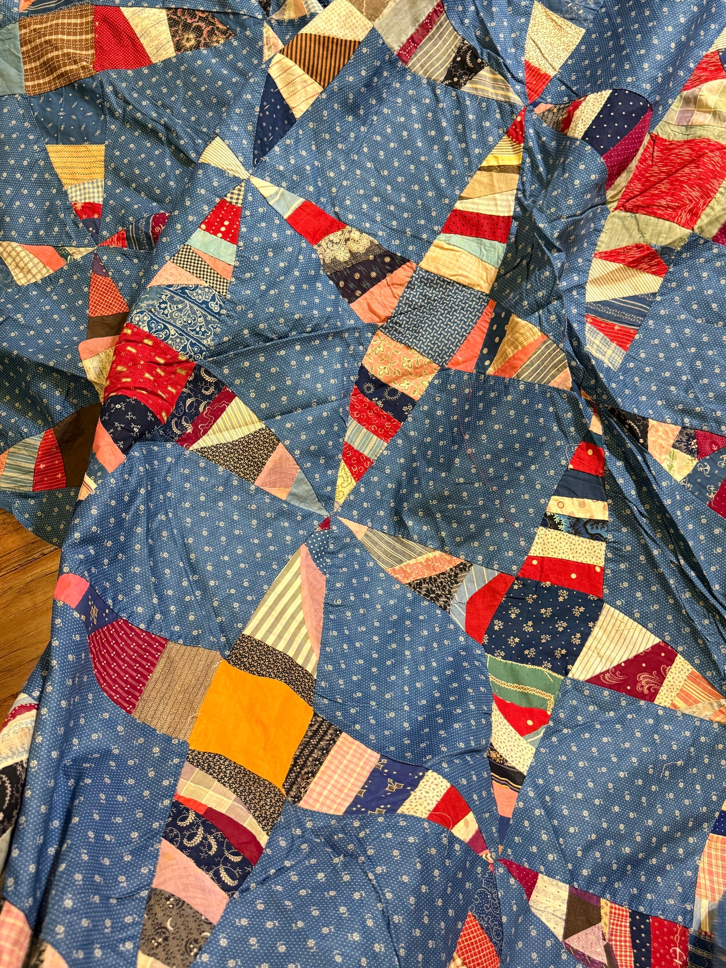 Scrappy Rocky Road to Kansas Quilt Top
