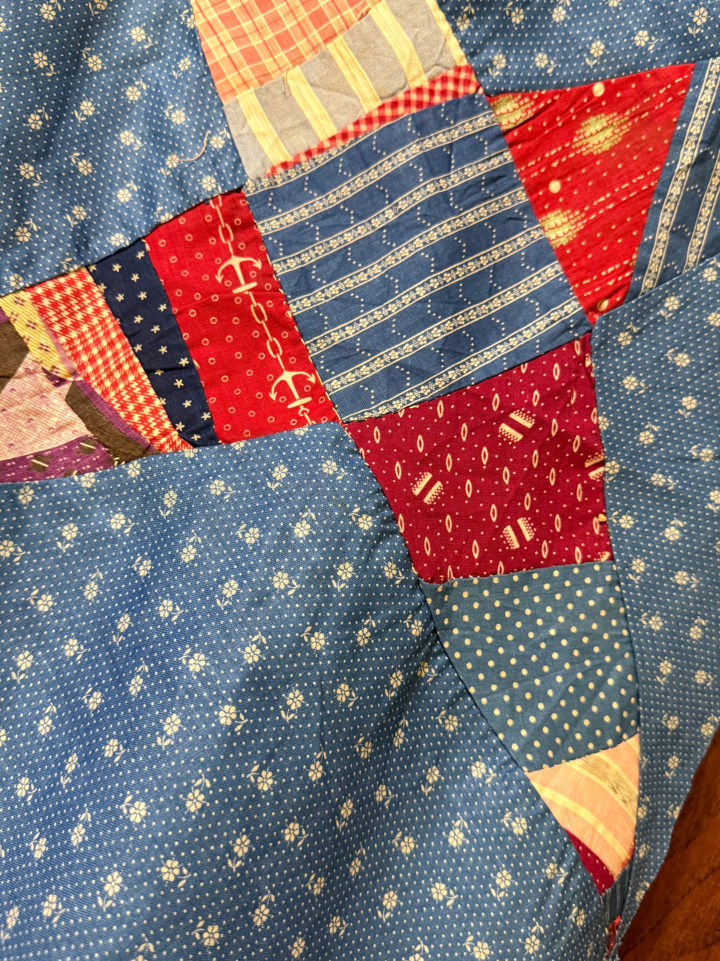 Scrappy Rocky Road to Kansas Quilt Top