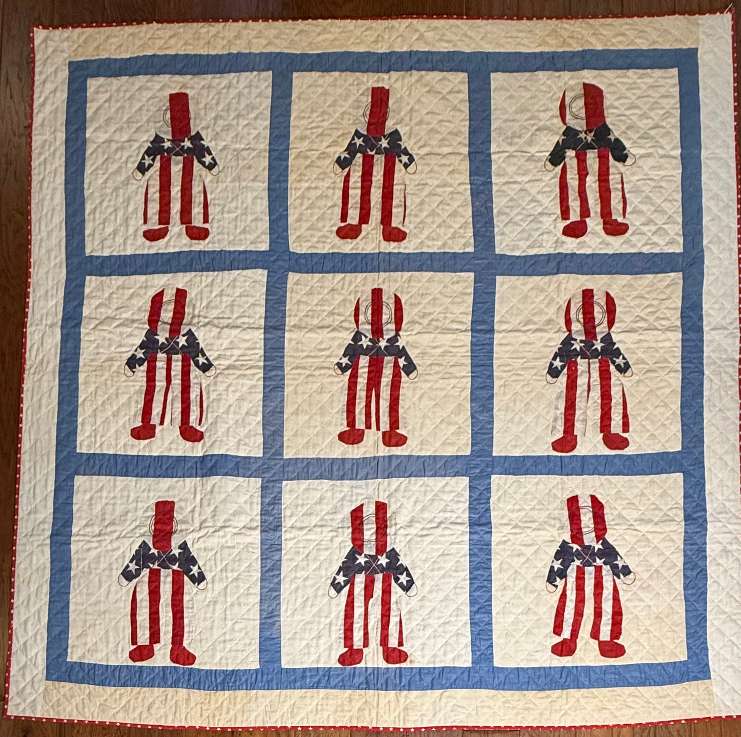 Unique and Rare Patriotic Overall Sam Quilt