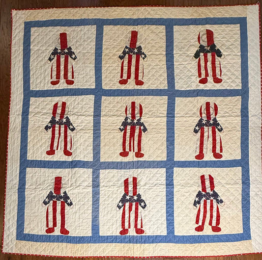 Unique and Rare Patriotic Overall Sam Quilt