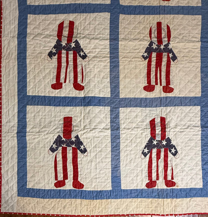 Unique and Rare Patriotic Overall Sam Quilt
