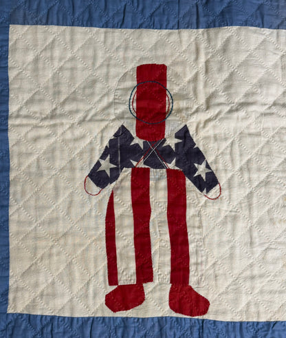Unique and Rare Patriotic Overall Sam Quilt