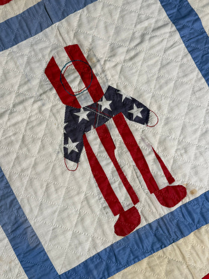 Unique and Rare Patriotic Overall Sam Quilt