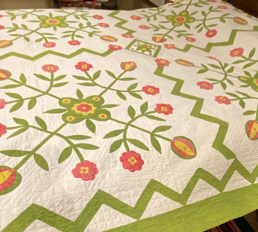 1860’s Four Block of Rose/Love Apple  Appliqué with Border