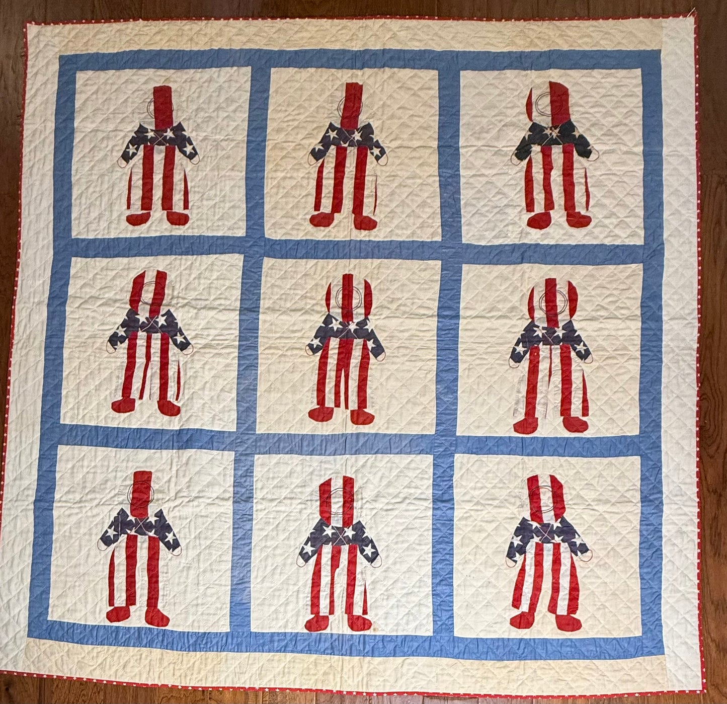 Unique and Rare Patriotic Overall Sam Quilt