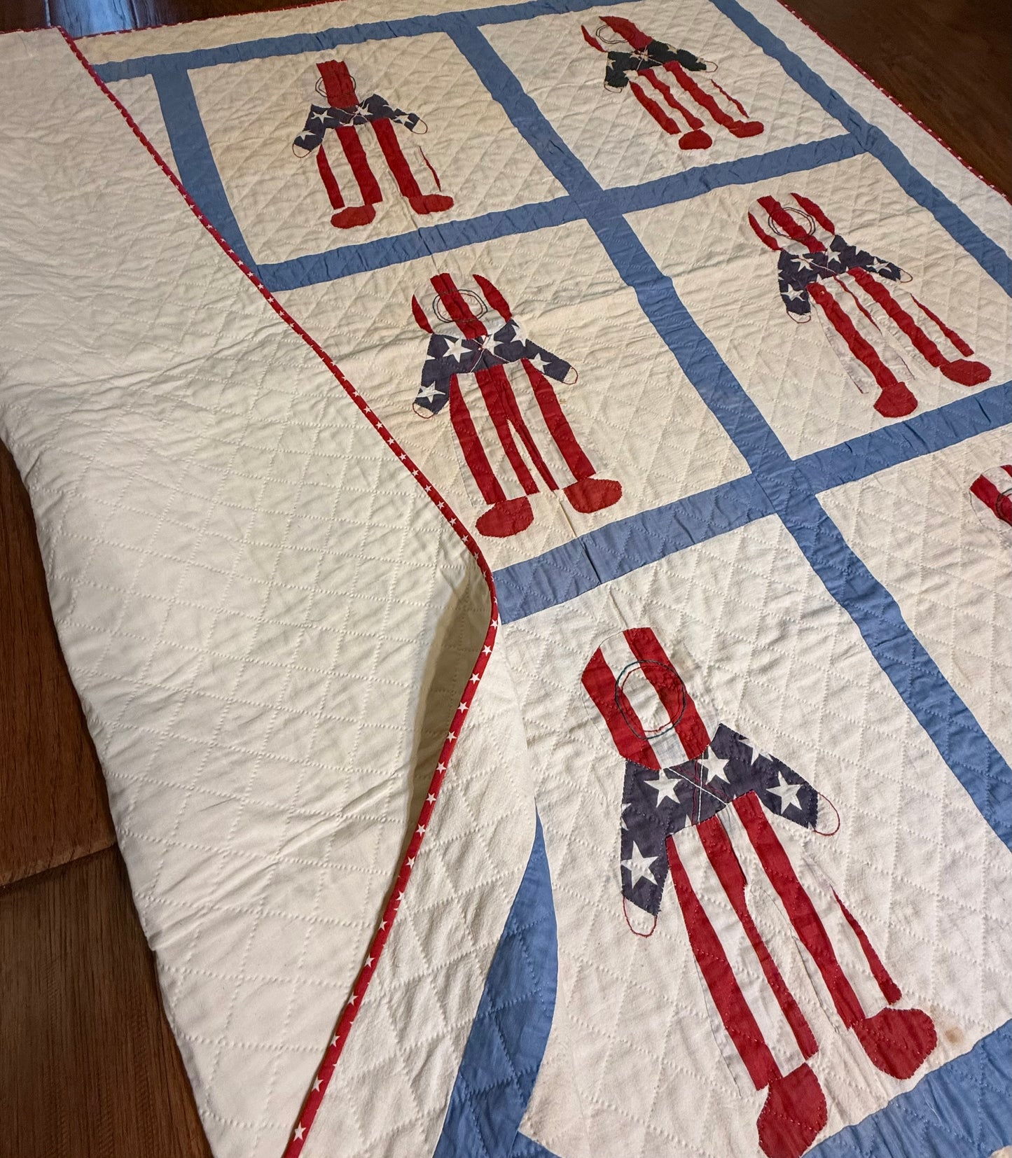 Unique and Rare Patriotic Overall Sam Quilt