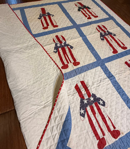 Unique and Rare Patriotic Overall Sam Quilt