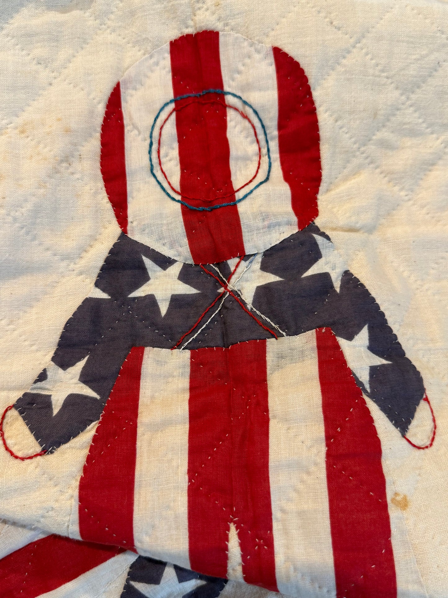 Unique and Rare Patriotic Overall Sam Quilt