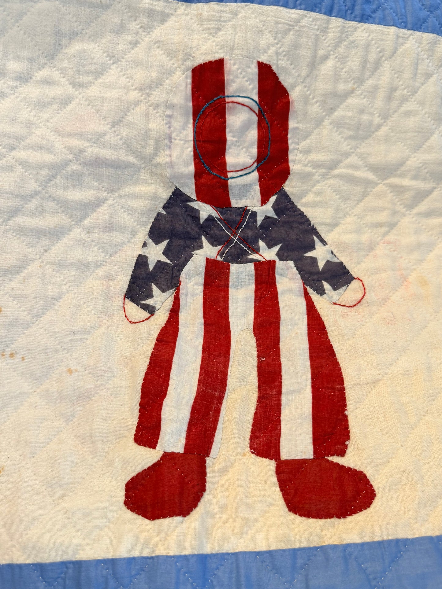 Unique and Rare Patriotic Overall Sam Quilt
