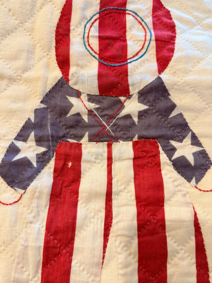 Unique and Rare Patriotic Overall Sam Quilt
