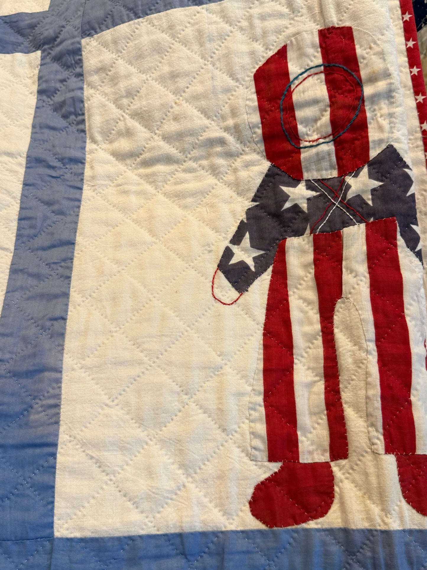 Unique and Rare Patriotic Overall Sam Quilt
