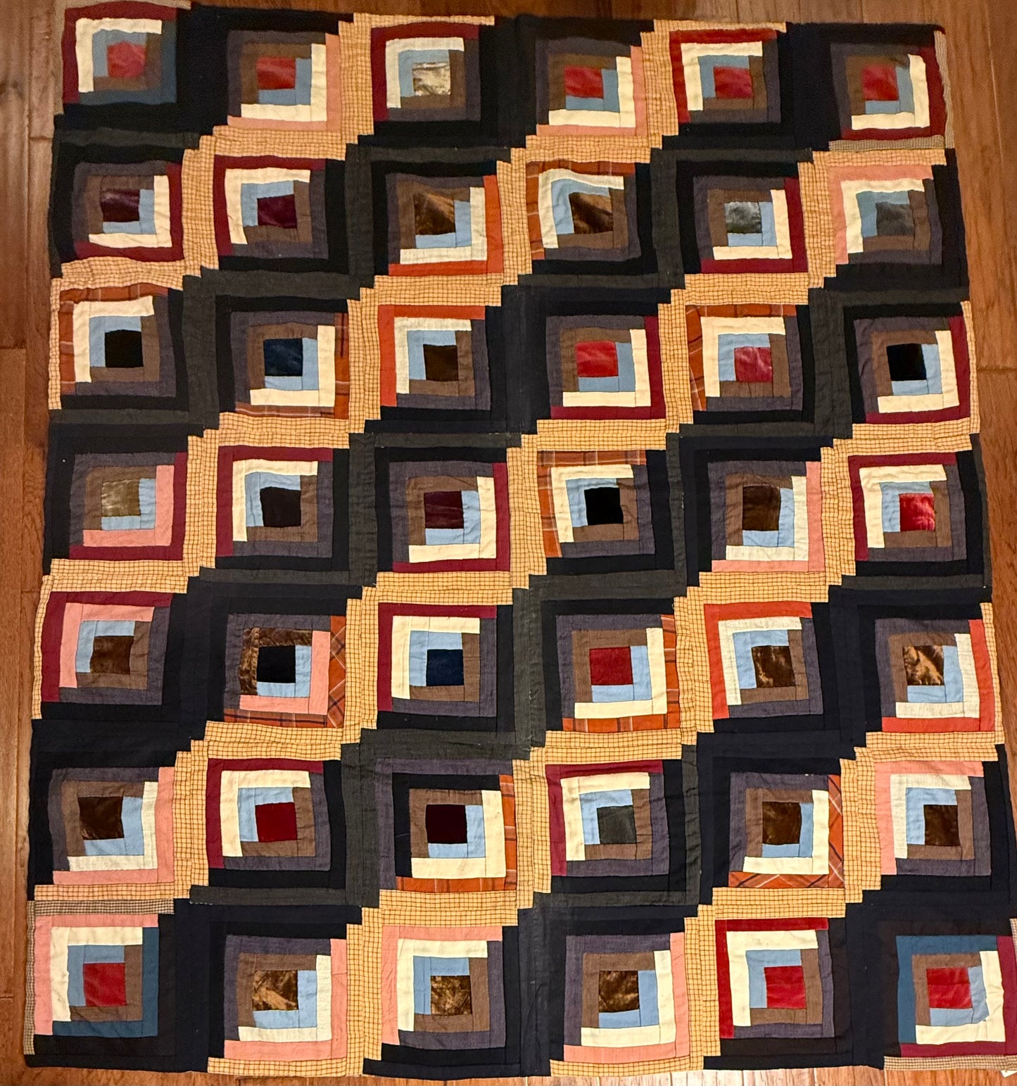 Log Cabin Streak of Lightening Quilt
