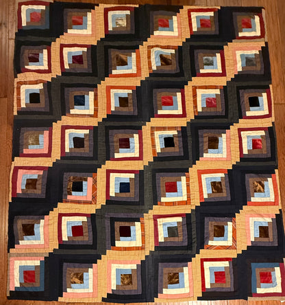 Log Cabin Streak of Lightening Quilt