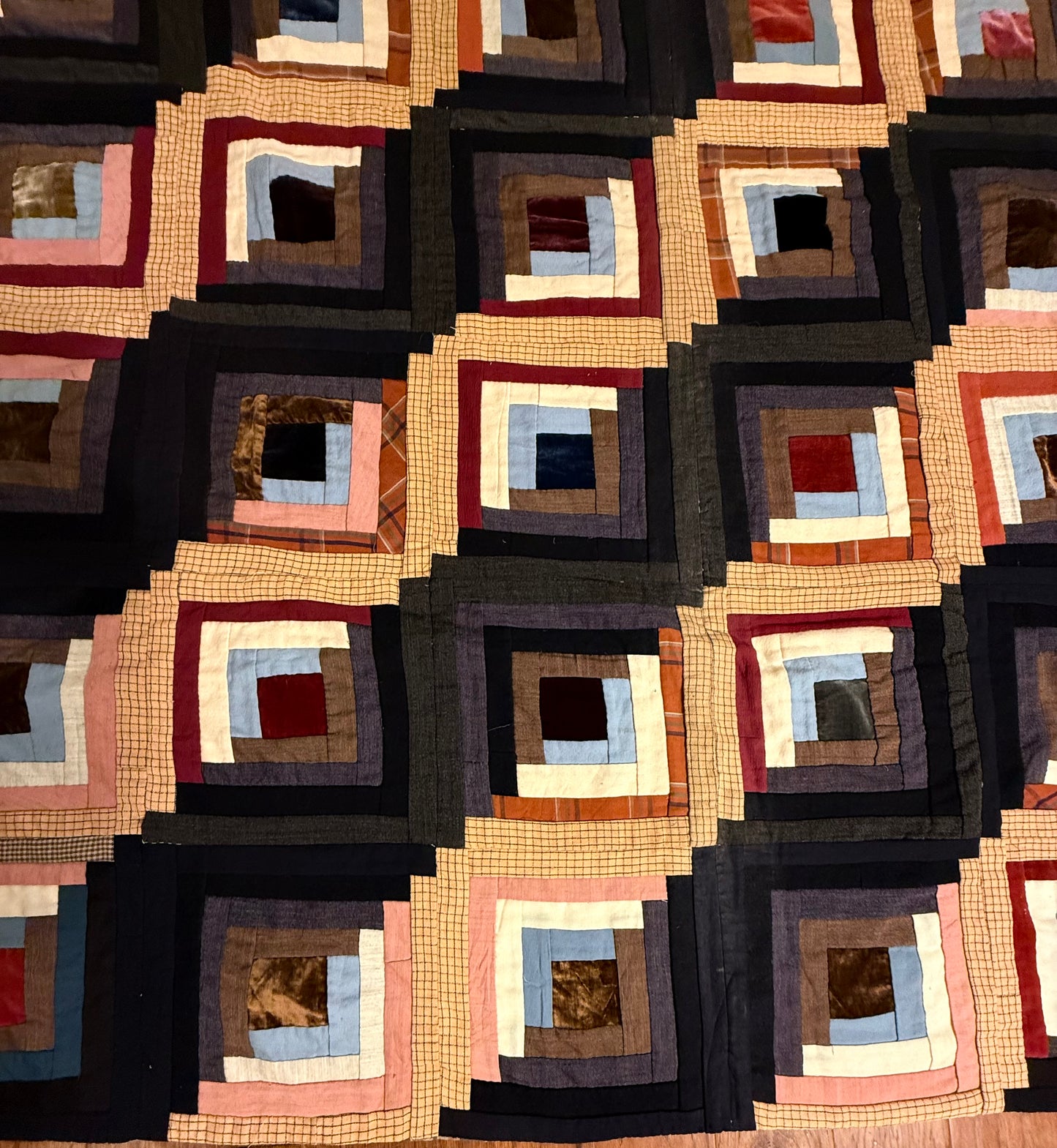 Log Cabin Streak of Lightening Quilt
